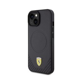Ferrari Carbon Metal Logo MagSafe - Case for iPhone 15 (black)