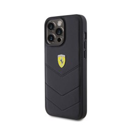 Ferrari Quilted Metal Logo - Case for iPhone 15 Pro Max (Black)