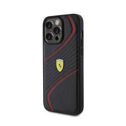 Ferrari Twist Metal Logo - Case for iPhone 15 Pro Max (Black)