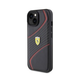Ferrari Twist Metal Logo - Case for iPhone 15 (black)