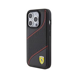 Ferrari Perforated Waves Metal Logo - iPhone 15 Pro Case (black)