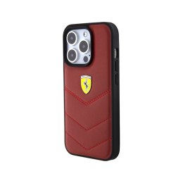 Ferrari Quilted Metal Logo - Case for iPhone 15 Pro (red)