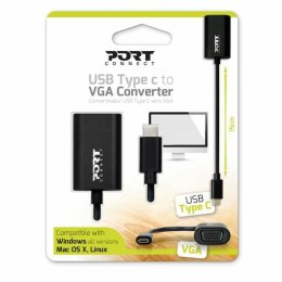 USB C to VGA Adapter Port Designs 900125 Black
