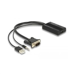HDMI to VGA with Audio Adapter DELOCK 64172 Black 25 cm