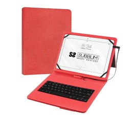 Case for Tablet and Keyboard Subblim SUB-KT1-USB002 10.1" Red Spanish Qwerty Spanish