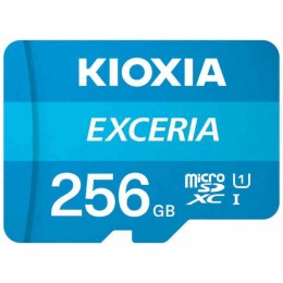 Micro SD Memory Card with Adaptor Kioxia Exceria UHS-I Class 10 Blue 256 GB