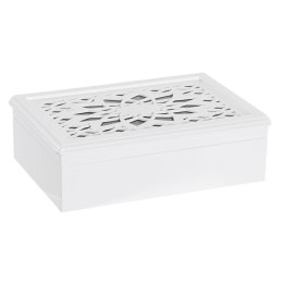 Box for watches DKD Home Decor White Crystal MDF Wood 29 x 20 x 9 cm (12 Units)
