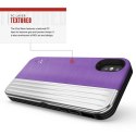 Zizo Retro Series - Wallet Back with Magnetic Closure and Built-In Kickstand for iPhone Xs /X (Purple/Silver)