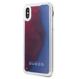 Guess Liquid Glitter Hearts - Case for iPhone Xs / X (Glow in the dark/Red)