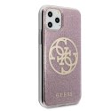 Guess Circle Glitter 4G - Case for iPhone 11 Pro Max (różowy)