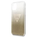 Guess Solid Glitter Triangle - iPhone 11 Case (Gold)