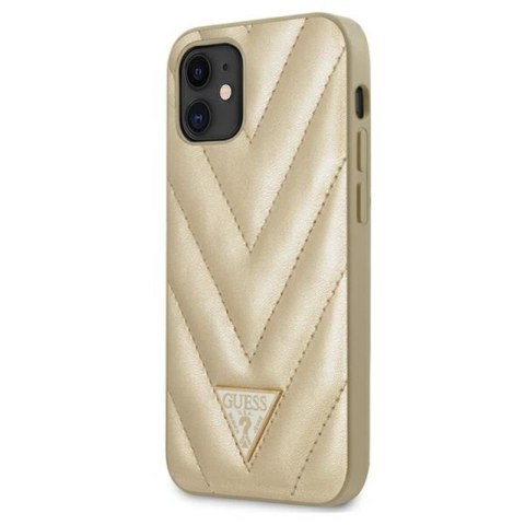 Guess V Quilted - Cover iPhone 12 mini (gold)