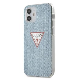 Guess Denim Triangle Lt - Case for iPhone 12 Mini (Blue)