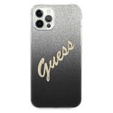 Guess Glitter Gradient Script - Case for iPhone 12 Pro Max (Black)