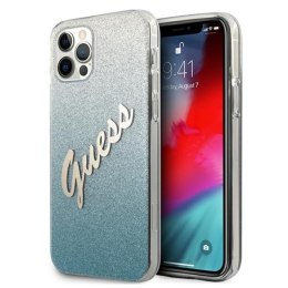 Guess Glitter Gradient Script - Case for iPhone 12 Pro Max (Blue)