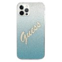 Guess Glitter Gradient Script - Case for iPhone 12 Pro Max (Blue)