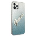 Guess Glitter Gradient Script - Case for iPhone 12 Pro Max (Blue)