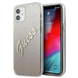 Guess Glitter Gradient Script - Case for iPhone 12 mini (Gold)