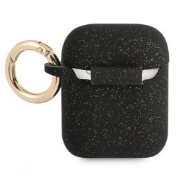 Guess Silicone Glitter Est - Case for Airpods (Black)