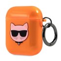 Karl Lagerfeld Choupette Head - Case for Airpods (fluo orange)