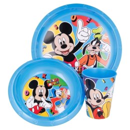 Mickey Mouse - Set of dishes (plate, bowl, mug 260 ml) (blue)