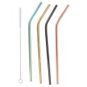 Alpina - Stainless steel drinking straws 4 pcs + cleaning brush