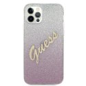 Guess Glitter Gradient Script - Case for iPhone 12 Pro Max (Pink)