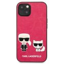 Karl Lagerfeld PU Leather Karl & Choupette Embossed - Case for iPhone 13 Mini (Fuchsia)