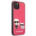 Karl Lagerfeld PU Leather Karl & Choupette Embossed - Case for iPhone 13 Mini (Fuchsia)