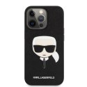 Karl Lagerfeld Saffiano Ikonik Karl`s Head - Case for iPhone 13 Pro (Black)