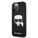 Karl Lagerfeld Saffiano Ikonik Karl`s Head - Case for iPhone 13 Pro (Black)