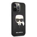 Karl Lagerfeld Saffiano Ikonik Karl`s Head - Case for iPhone 13 Pro (Black)