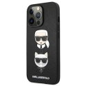 Karl Lagerfeld Saffiano Karl & Choupette Embossed Heads - Case for iPhone 13 Pro (Black)