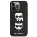 Karl Lagerfeld Saffiano Karl & Choupette Embossed Heads - Case for iPhone 13 Pro (Black)