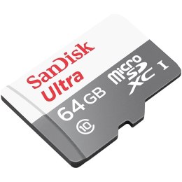 SanDisk Ultra microSDXC - 64GB Class 10 UHS-I 80MB/s memory card with an adapter