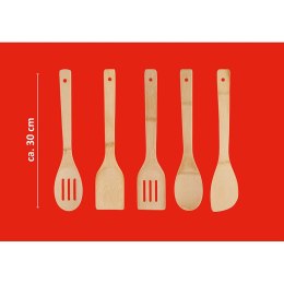 Alpina - Bamboo kitchen utensil set 5 pcs. with container (Graphite)