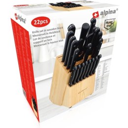 Alpina - Set of kitchen knives with a stand / block 22 elements