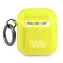 Karl Lagerfeld Choupette Head Glitter - Case for Airpods (fluo yellow)