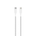 PURO Fabric Ultra Strong - Heavy duty braided cable USB-C / Lightning MFi 1.2m (white)