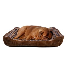 Soft bed sofa for a dog 90 x 70 x 20 cm, size XL (brown)