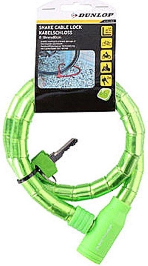 Dunlop anti-theft bicycle key lock (green)