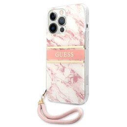 Guess Marble Strap - Case for iPhone 13 Pro Max (Pink)