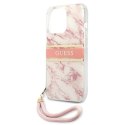 Guess Marble Strap - Case for iPhone 13 Pro Max (Pink)