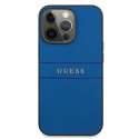 Guess Saffiano Metal Logo Stripes - Case for iPhone 13 Pro (Blue)