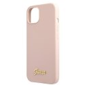 Guess Silicone Script - Case for iPhone 12 / iPhone 12 Pro (pink)