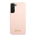 Guess Silicone Script Metal Logo - Cover for Samsung Galaxy S22+ (Pink)