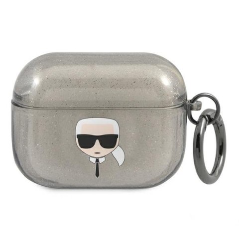 Karl Lagerfeld Karl Head Glitter - Case for Airpods Pro (Black)