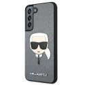 Karl Lagerfeld Saffiano Ikonik Karl`s Head - Case for Samsung Galaxy S22+ (Silver)