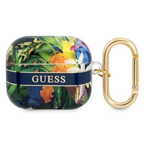 Guess Flower Strap - Cover for Airpods 3 (Blue)