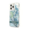 Guess Liquid Glitter Flower - Cover for iPhone 13 Pro (Blue/green)